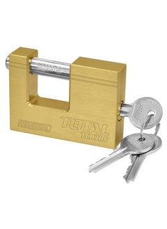 TOTAL Solid Brass Block Padlock With Keys 60 MM  - Image 1