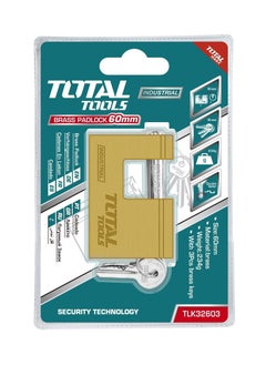 TOTAL Solid Brass Block Padlock With Keys 60 MM  - Image 3
