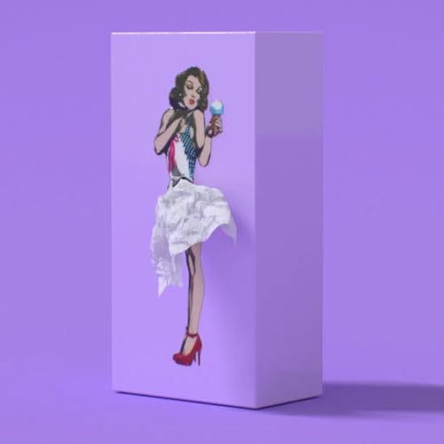 PLAYABLE ART Flying Skirt® Tissue Box - The Original Award-Winning Lady Skirt Design, Resin Pop Art, Weighted Metal Base, Made in Korea, Premium Gifts & Novelty Home Decor by Spextrum (Purple) - Image 2