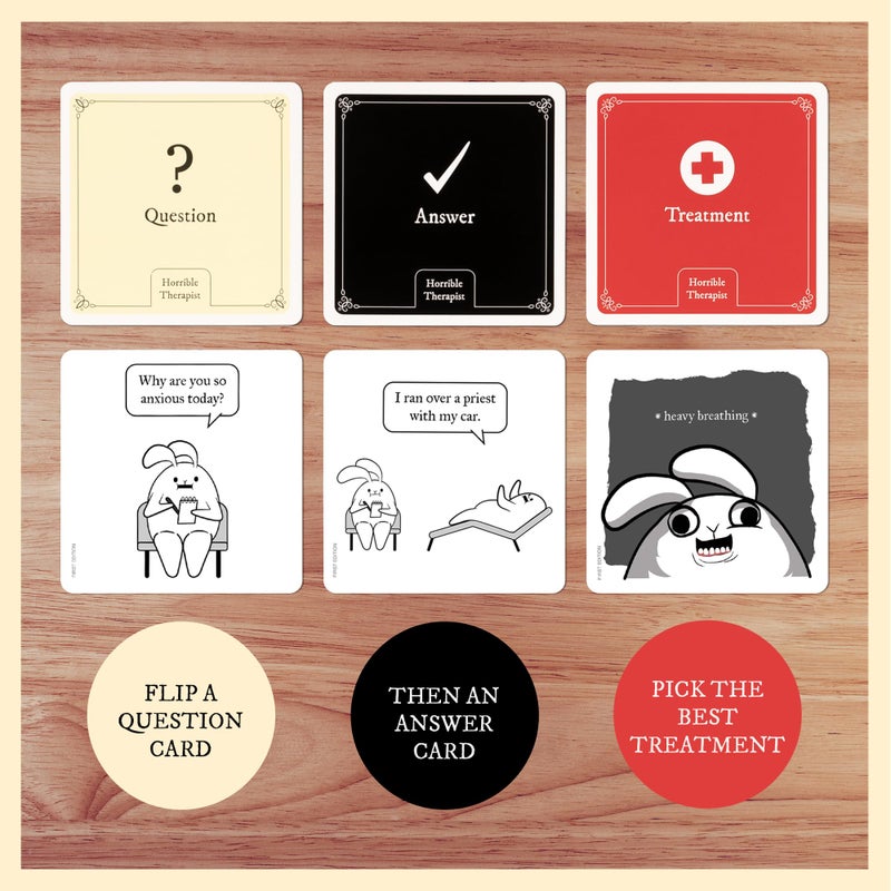 Exploding Kittens Horrible Therapist: Extra Horrible Edition by Exploding Kittens - A Card Game for 3-8 Players, Ages 17+ - Adult Party Game for Family Night - Image 3