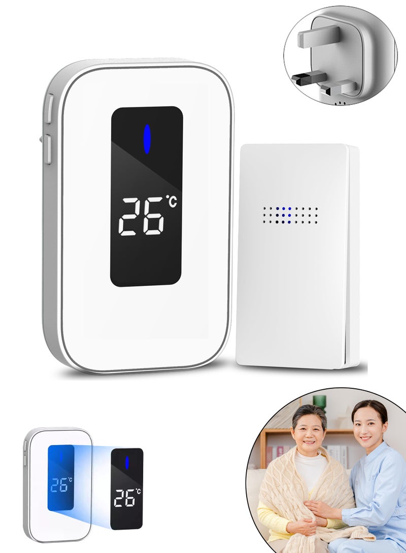 Thermometer Doorbell, Real-time Check of Indoor Temperature, with Strong Penetration Signal, Contains 38 Kinds of Prompt tones, Creating a Warm Family Atmosphere. - Image 1