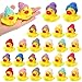 MiniInflat 36 Pcs Easter Christian Rubber Ducks Bulk with Bible Verses and Knit Hats Church Gifts Mini Religious Inspirational Duck Toys for Mothers Day Family Women Men Church Party Favor Yellow - Image 2