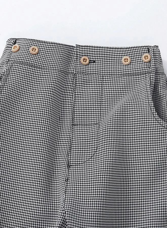 Take Two  Take Two Boys Solid Shirt and Houndstooth Pants Set for Men | Best Price UAE