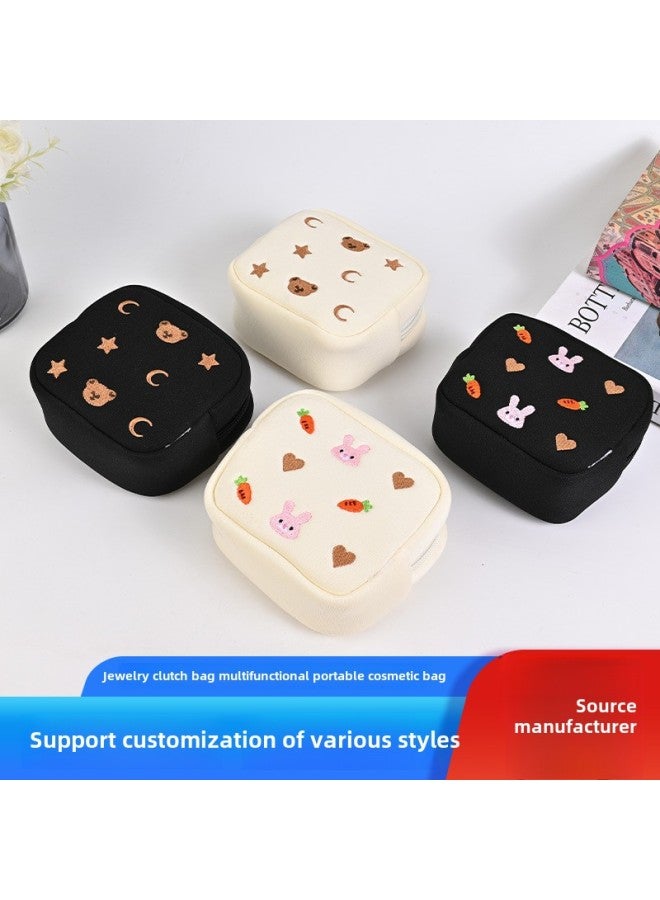 Jewelry Clutch Multi-functional Portable Cosmetic Bag Bear Coin Purse Sanitary Napkin Storage Bag-Color:003  - Image 2