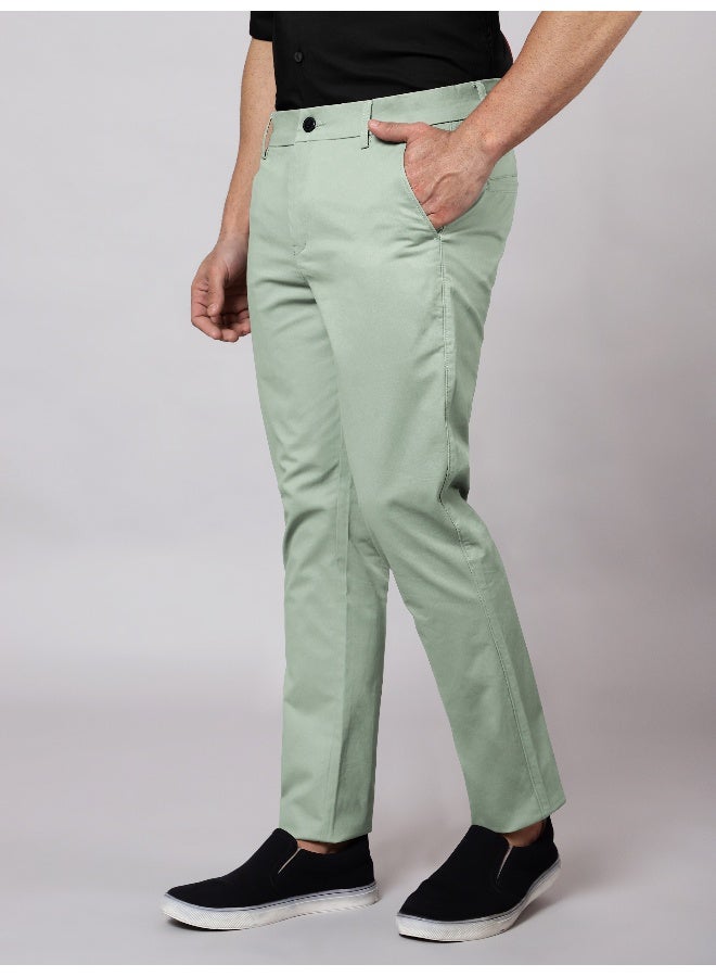 Beyoung BEYOUNG Men's Regular fit Soild Chinos for Men Seafoam Green - Image 4