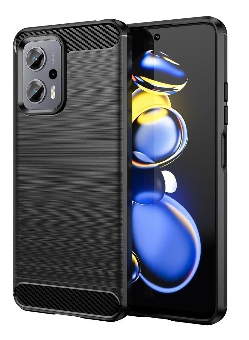 Cover Xiaomi Redmi Note 12T Pro 5G , - Protection Brushed Carbon Fiber Cover Shockproof - Anti-Scratch Case Slip-Resistant - Black  - Image 1