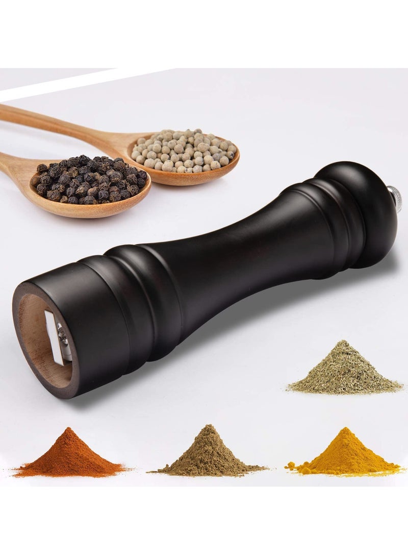 Excefore Black Pepper Mill Salt Grinder Refillable, Wood Refillable Stainless Steel Mechanism Adjustable Coarseness, Adjustable Coarseness Ceramic Grinding Mechanism for Home, Kitchen, Barbecue, Party - Image 5