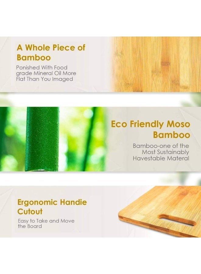 Double B traders Large Natural Bamboo Wood Chopping Cutting Board for Kitchen Vegetables, Fruits & Cheese, BPA Free, Eco-Friendly, Antimicrobial Durable and Easy to Clean (34 x 24cm) - Image 5