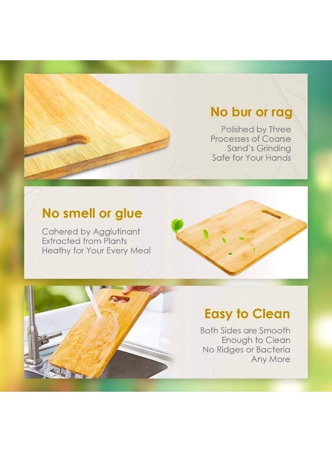 Double B traders Large Natural Bamboo Wood Chopping Cutting Board for Kitchen Vegetables, Fruits & Cheese, BPA Free, Eco-Friendly, Antimicrobial Durable and Easy to Clean (34 x 24cm) - Image 4