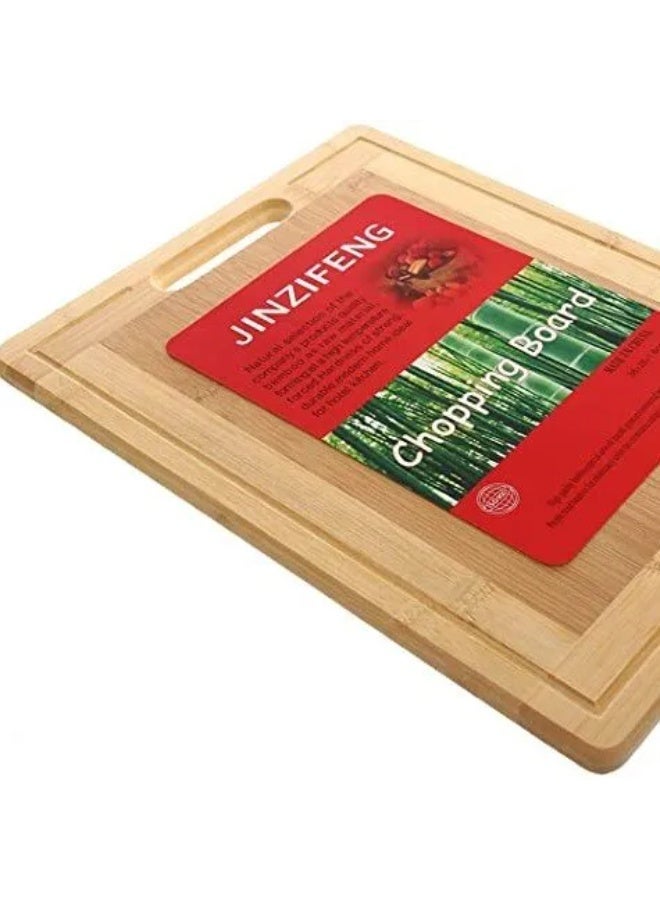 Double B traders Large Natural Bamboo Wood Chopping Cutting Board for Kitchen Vegetables, Fruits & Cheese, BPA Free, Eco-Friendly, Antimicrobial Durable and Easy to Clean (34 x 24cm) - Image 1