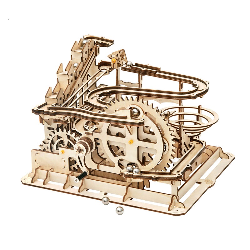 Rowood 3D Puzzles for Adults, Wooden Marblr Run Model Kit, DIY Building Kits for Adults to Build, Craft for Teens, Gift for Adults & Teen Boys Girls, Age 14+, Waterwheel Coaster - Image 1