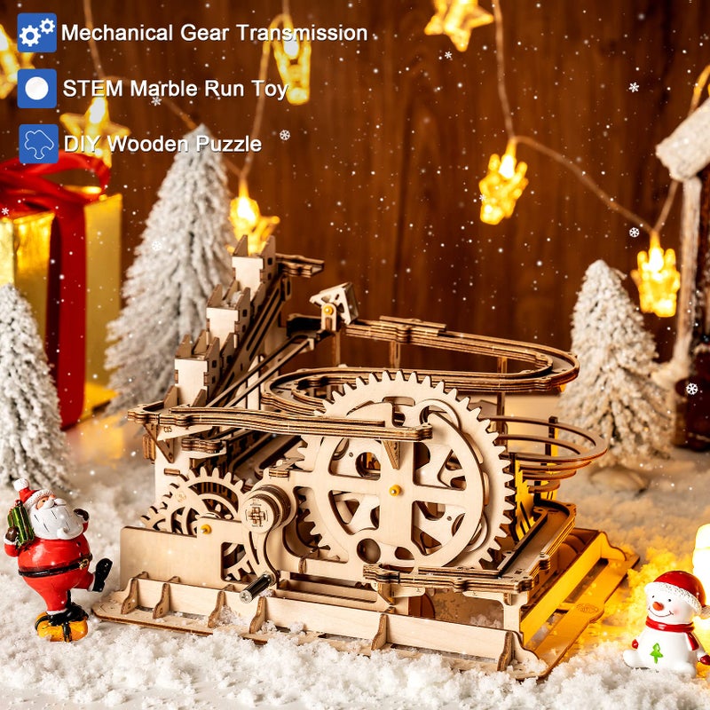 Rowood 3D Puzzles for Adults, Wooden Marblr Run Model Kit, DIY Building Kits for Adults to Build, Craft for Teens, Gift for Adults & Teen Boys Girls, Age 14+, Waterwheel Coaster - Image 3