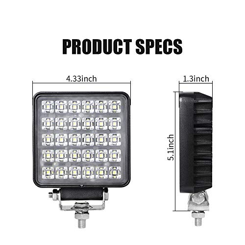 Exzeit 60W Led Work Lights for Truck, 150° Flood Led Trator Lights, 4200LMS Off Road Lights, 4.4inches, 12/24 V Led Light Bar - Image 3