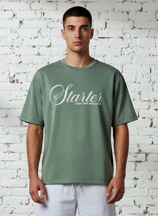STARTER Starter Men Regular Fit Round Neck Short Sleeves Printed T-shirt