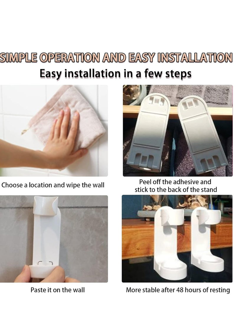 أوزيغالور 2 عبوة حوامل فرشاة أسنان كهربائية مثبتة على الحائط مع مادة لاصقة، موفرة للمساحة للحمام - Image 4