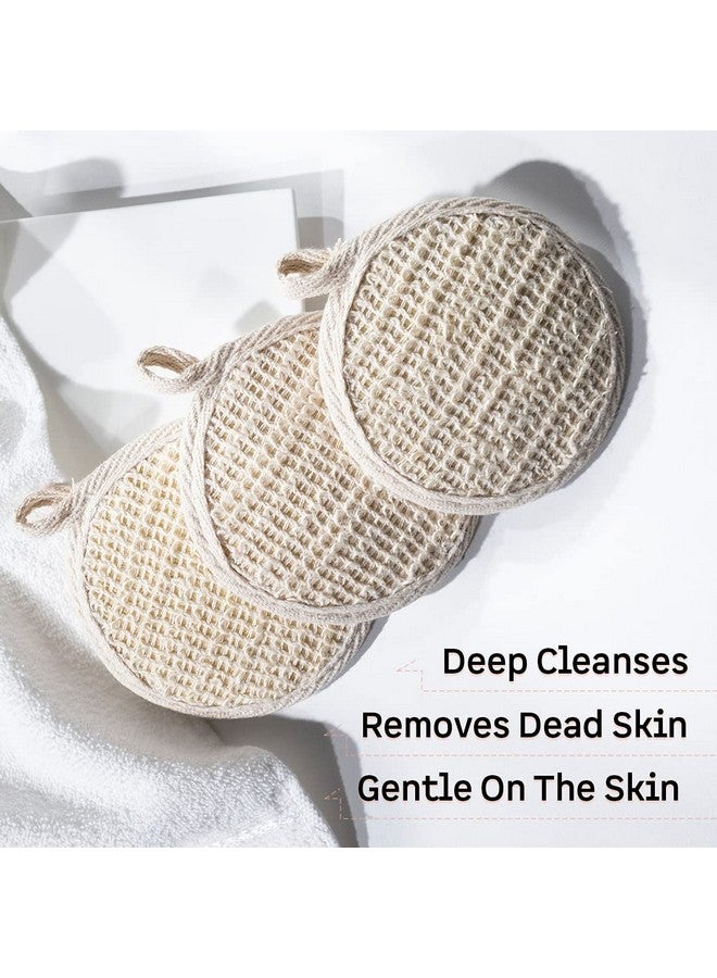 إم كافيين ليفة مقشرة لإزالة الجلد الميت مصنوعة من ألياف الرامي الطبيعية 100% لطيفة على البشرة مستدامة للجنسين سهلة التعليق - Image 5