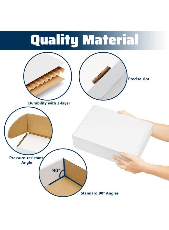 Pearwow Shipping Boxes Set of 25, 8" x 6" x 2" White Corrugated Cardboard Box, Mailer Boxes for Packaging, Mailing, Business,Literature,Gift - Image 3