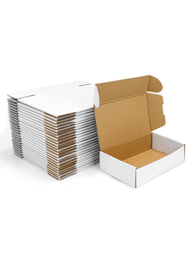 Pearwow Shipping Boxes Set of 25, 8" x 6" x 2" White Corrugated Cardboard Box, Mailer Boxes for Packaging, Mailing, Business,Literature,Gift - Image 1