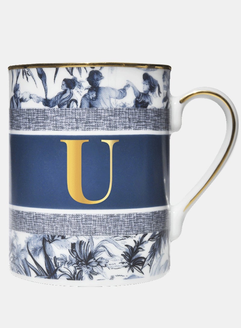 Baci milano Porcelain Coffee Mug - Letter U (10.5 cm), Alphabet Mug with Gold Trim, Customized Mug for Coffee or Tea, Versailles-Inspired Design, Gifts for Women (Incl Gift Box) - Image 1