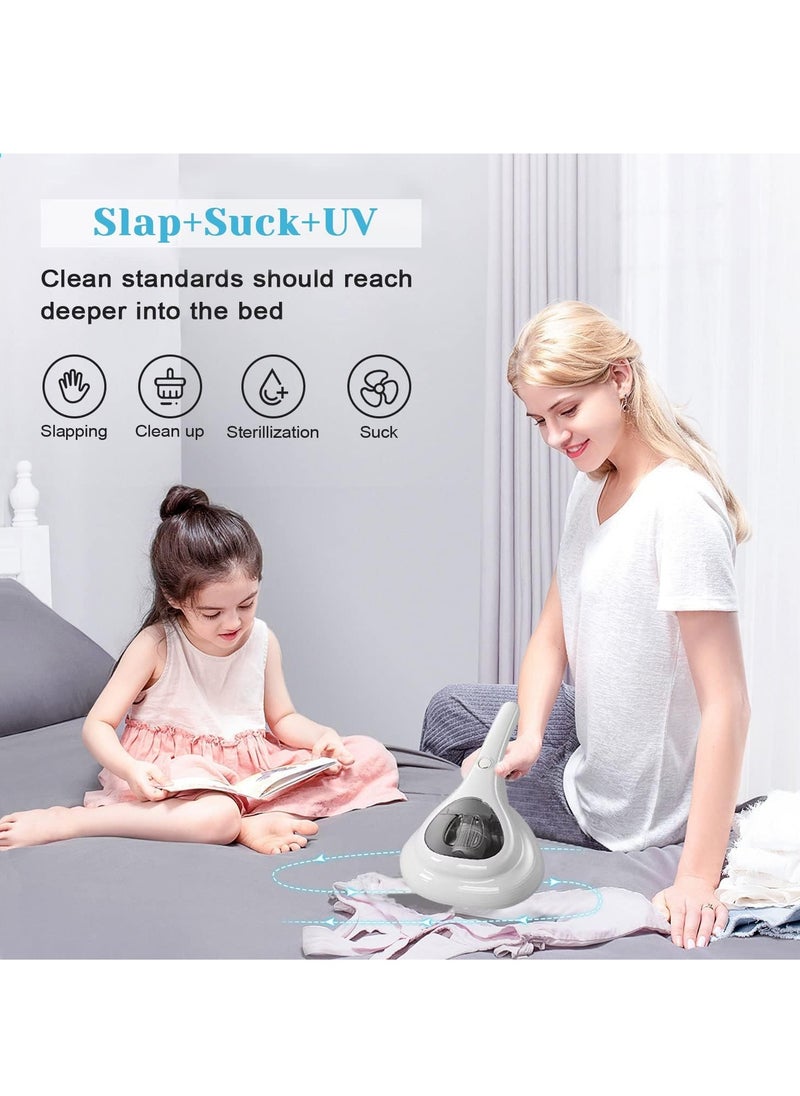 Generic - Bed Vacuum Cleaner Uv Sanitizing Handheld Dust Mite Vacuum Cleaner Machine Portable Cordless High Power Cleaning Euipment for Sheet Mattress Carpet Sofa Pet Hair (White Mite Remover) - Image 1