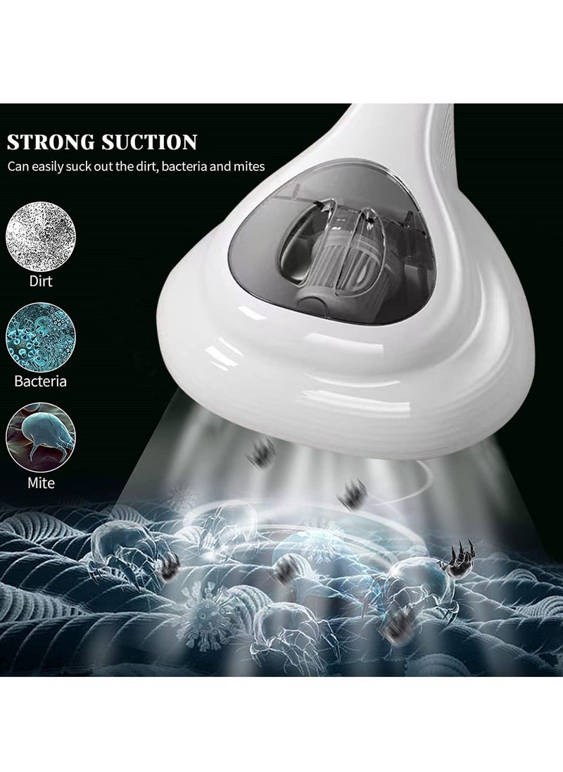 Generic - Bed Vacuum Cleaner Uv Sanitizing Handheld Dust Mite Vacuum Cleaner Machine Portable Cordless High Power Cleaning Euipment for Sheet Mattress Carpet Sofa Pet Hair (White Mite Remover) - Image 1