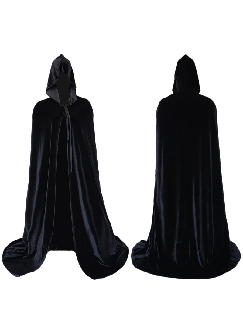 AUTOYSUR - Velvet Cloak Cape Wizard Hooded Party Cosplay Costumes for Adult and Child - Image 1