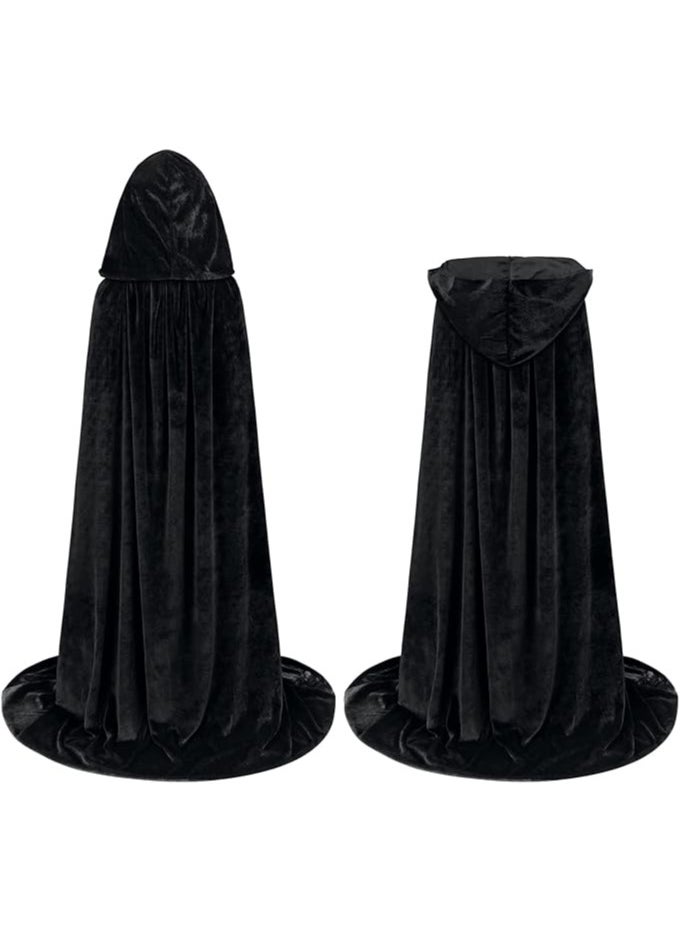 AUTOYSUR - Velvet Cloak Cape Wizard Hooded Party Cosplay Costumes for Adult and Child - Image 1