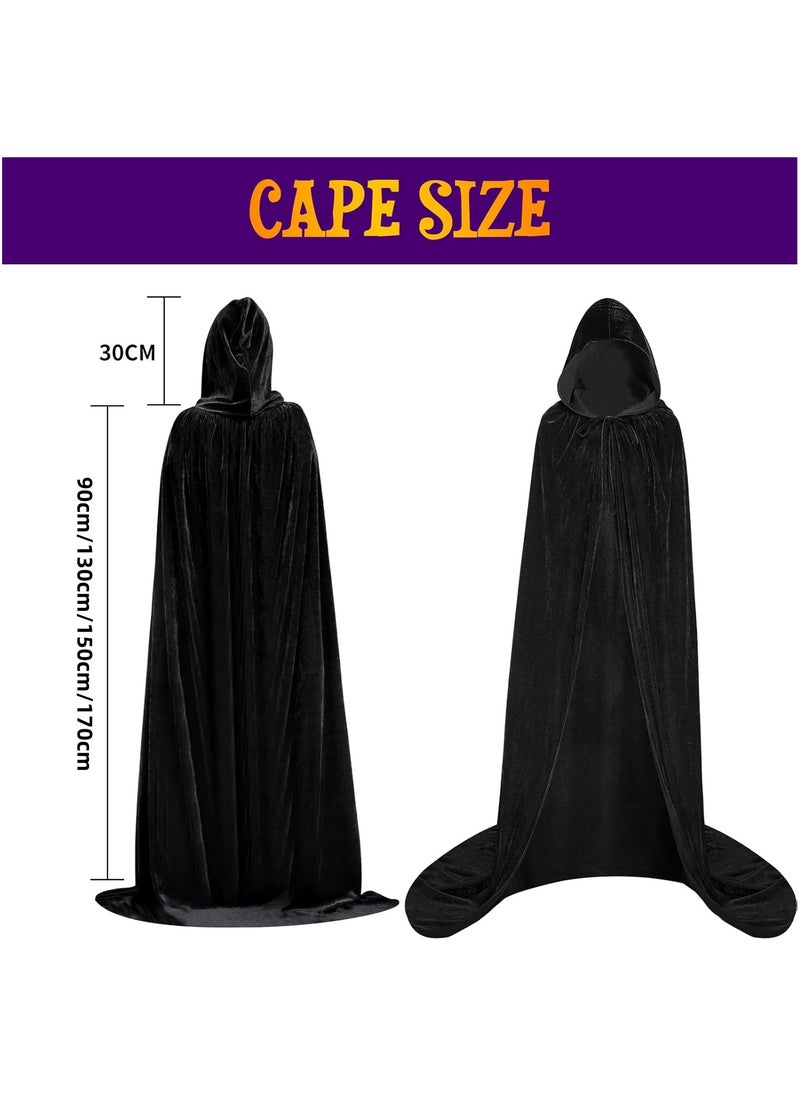 AUTOYSUR - Velvet Cloak Cape Wizard Hooded Party Cosplay Costumes for Adult and Child - Image 1