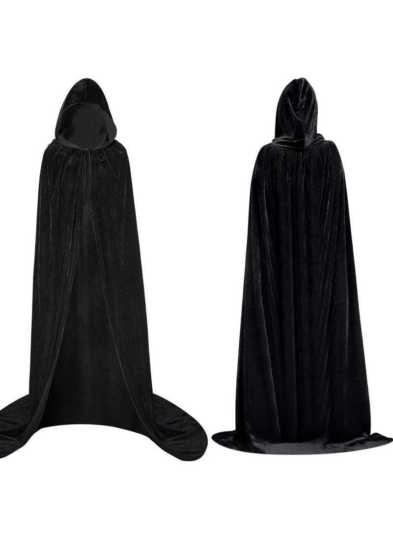 AUTOYSUR - Velvet Cloak Cape Wizard Hooded Party Cosplay Costumes for Adult and Child - Image 1
