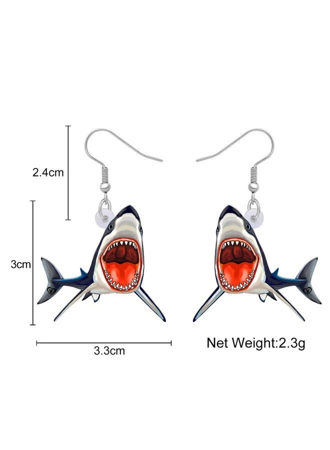 LONYOO Acrylic Anime Shark Earrings Dangle Cute Shark Jewelry for Women Ocean Animals Gifts (Slate) - Image 5