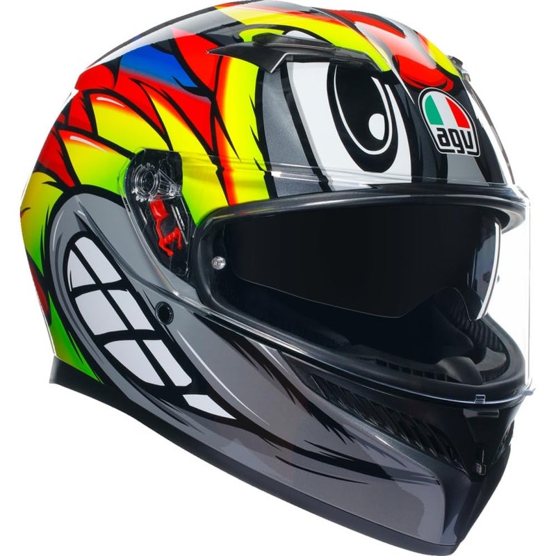 AGV K3 Birdy 2.0 Motorcycle Helmet Gray/Yellow/Red XL - Image 5