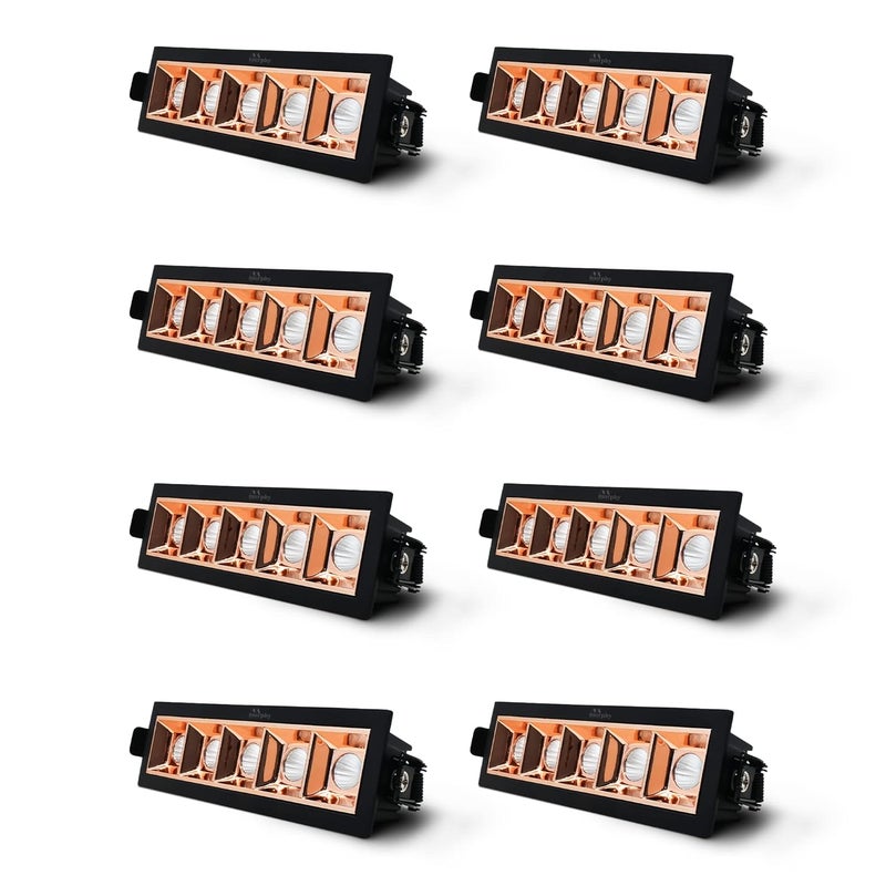 Murphy 10W Black Gold Finish Square Laser LED Ceiling COB Spot Focus Down Ceiling Light Ceiling Pop Light Warm White Pack of 8 with 2 Years Warranty - Image 1