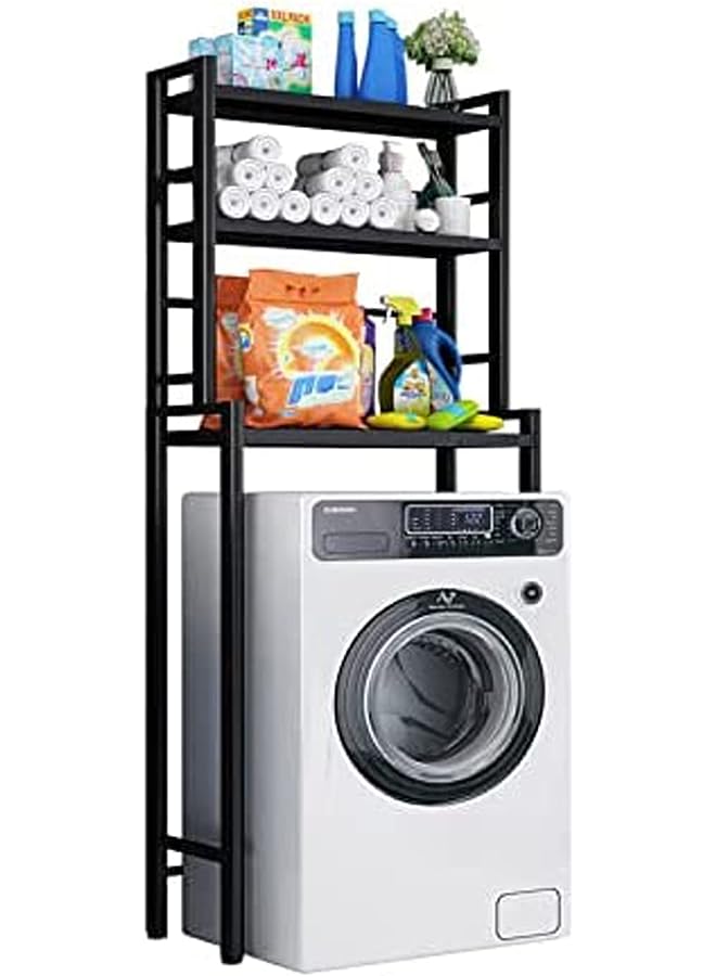 U-HOOME The Toilet Storage Rack，U-HOOME 2 in 1 Washing Machine Shelf,Bathroom Corner Stand Storage Organizer Over The Washing Machine,Bathroom Space Saver Length Adjustable,Strong Sturdy - Image 1