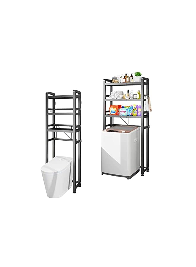 U-HOOME The Toilet Storage Rack，U-HOOME 2 in 1 Washing Machine Shelf,Bathroom Corner Stand Storage Organizer Over The Washing Machine,Bathroom Space Saver Length Adjustable,Strong Sturdy - Image 5