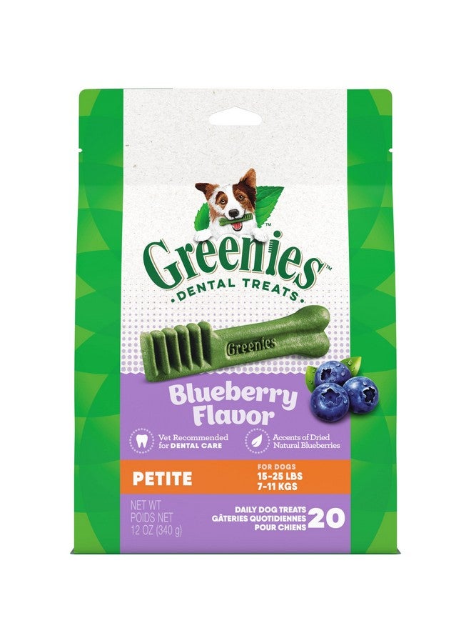 Greenies Petite Natural Dental Care Dog Treats Blueberry Flavor, 12 oz. Pouch (20 Treats) - Image 1