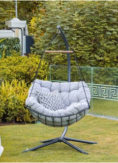 DANUBE HOME Loria Swing Chair Garden Swing Chairs With Soft Cushion Modern Design Hanging Chair Heavy Duty Swing Chairs For Indoor Outdoor Garden  - Image 2