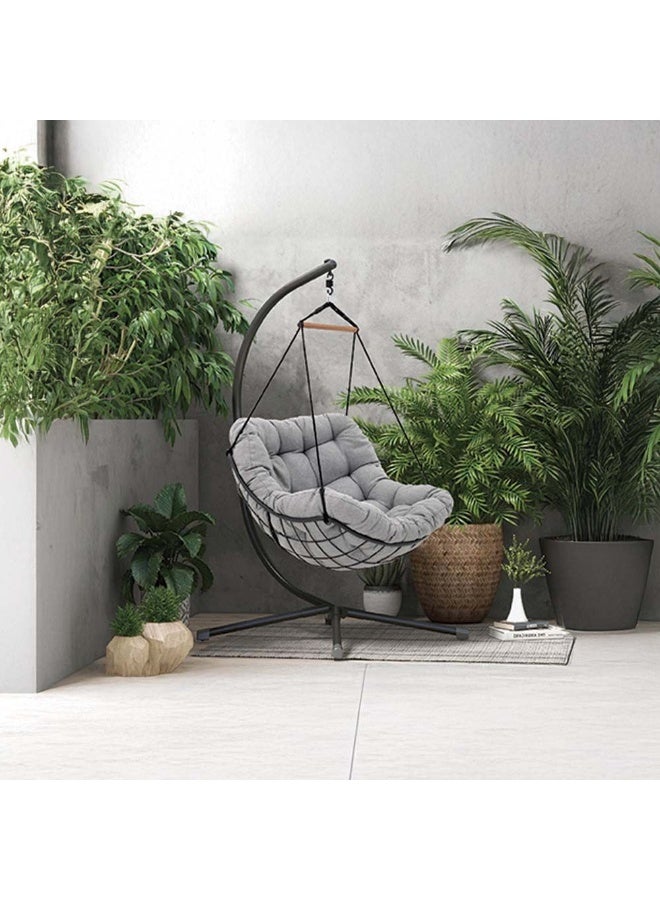 DANUBE HOME Loria 1 Seater Swing Chair | Modern Design Hanging Chair | Single Seat Hammock Chair | Heavy Duty Swing Chairs For Indoor Outdoor Balcony Garden Patio L 99.5 x W 122 x H 191 cm - Grey - Image 3