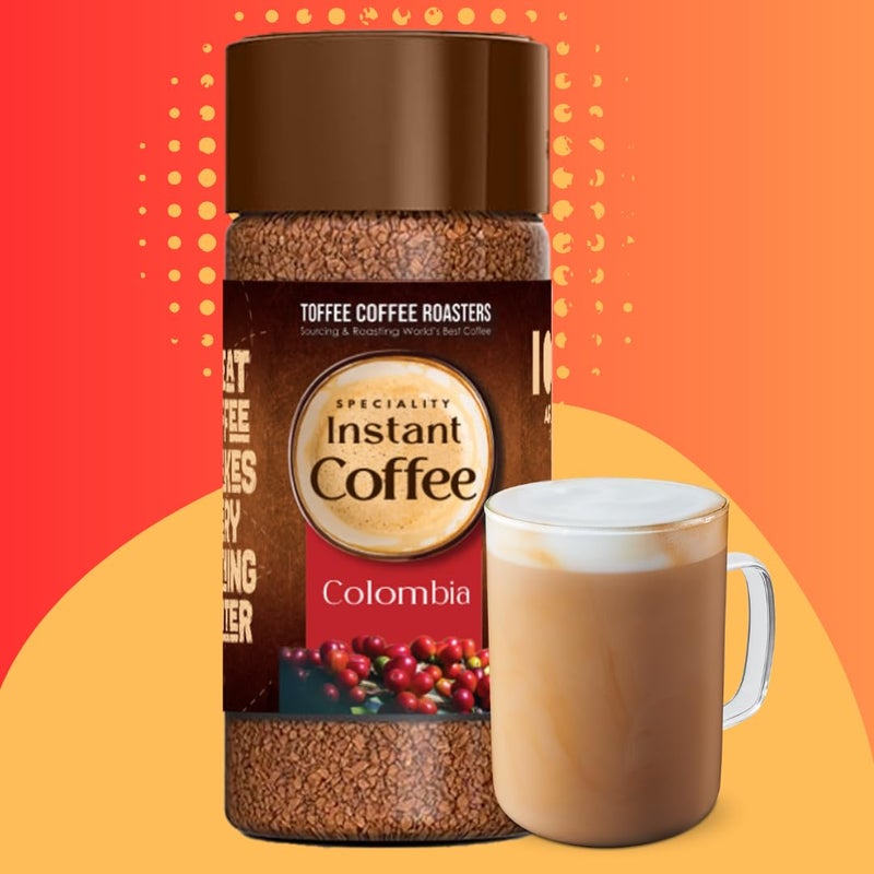 Toffee Coffee Roasters | Colombia Speciality Instant Coffee| As Seen On Shark Tank | 100 gm | 100% Arabica | Ready in Seconds | Microground Technology | Makes 50 Cups - Image 3