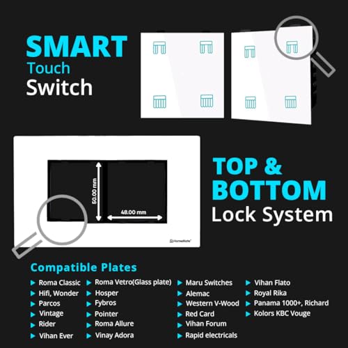 Home Mate HomeMate Wi-Fi Smart Curtain/Blind/Tubular/Projector Lift Motor Touch Switch (White, Pack of 1) | No Hub Required | Compatible with Alexa, Google Assistant and Siri - Image 2
