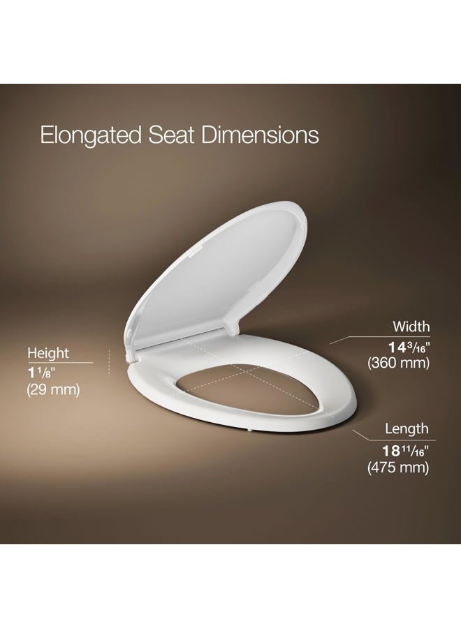 KOHLER 4636-RL-0 Cachet ReadyLatch Quiet Close Elongated Toilet Seat, White - Image 3