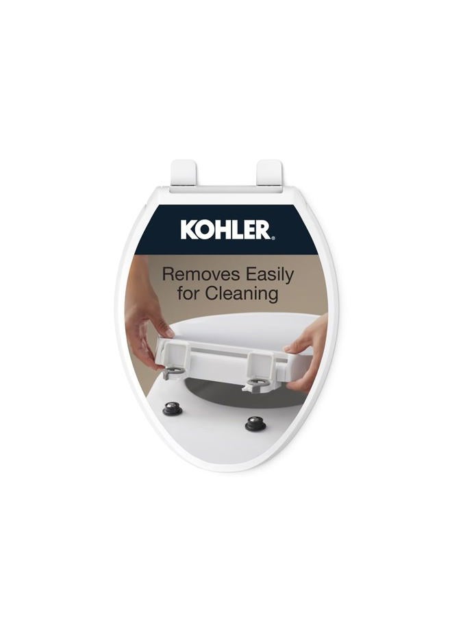 KOHLER 4636-RL-0 Cachet ReadyLatch Quiet Close Elongated Toilet Seat, White - Image 1