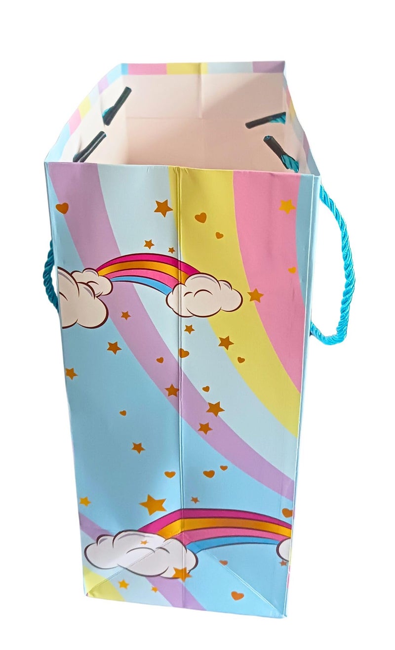 Gold Leaf GOLD LAEF Unicorn Themed Paper Bags, Unicorn Gift Goody Bags Candy Bag with Handle Reusable Birthday Bag Sweet Treat Bags Party Bags for Girls Kids Celebrations Baby Shower Halloween Christmas (Blue, 1 Count (Pack Of 6)) - Image 4