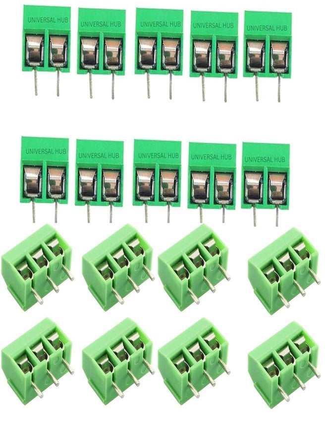 Universal Hub Pack of 40 (20 Each) 2 PIN & 3 PIN WIRE CONNECTOR GREEN COLOR YX-126 Connector PCB Terminal Block AC 300V, 10A - Image 1