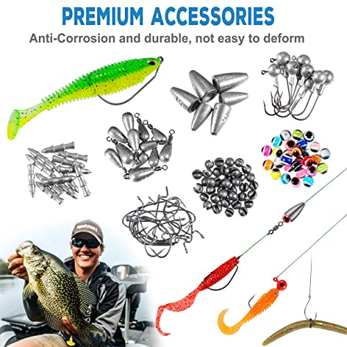 PLUSINNO Fishing Lures, 292Pcs Tackle Box with Tackle Included, Crankbaits, Hooks, Weights, Fishing Accessories kit, Fishing Bait Lure Gear Kit Gift for Men Bass, Trout - Image 5