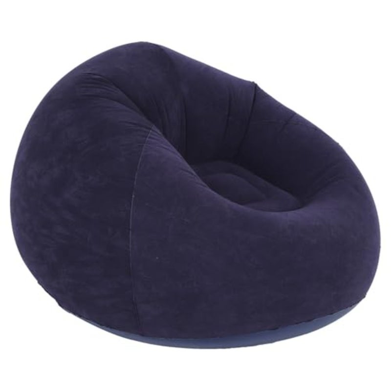Inflatable Sofa for Indoor Living Room Bedroom Reading Room Office Balcony and Outdoor Travel Camping, Flocked Dark Blue PVC Material with Extra Comfort and Portability - Image 5