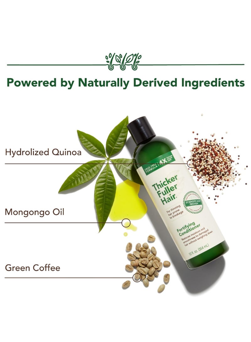 Thicker Fuller Hair Fortifying Conditioner – Lightweight Hydration for Thinning Hair – Smooths, Strengthens, and Nourishes with Mongongo Oil & Green Coffee – 354ml - Image 5