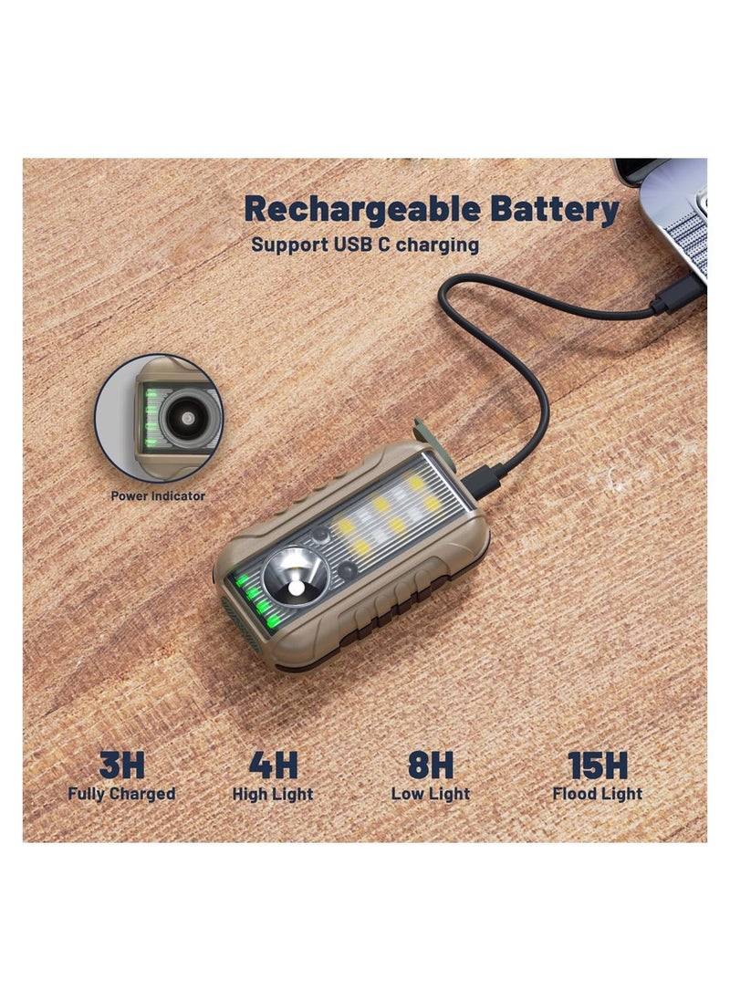 Running Lights, 2 Packs LED Rechargeable Headlamp with 5 Modes & Motion Sensor, 70° Tilt, 800mAh Hands Free Flashlight, Clip On Running Lights for Camping Hiking Running Jogging
