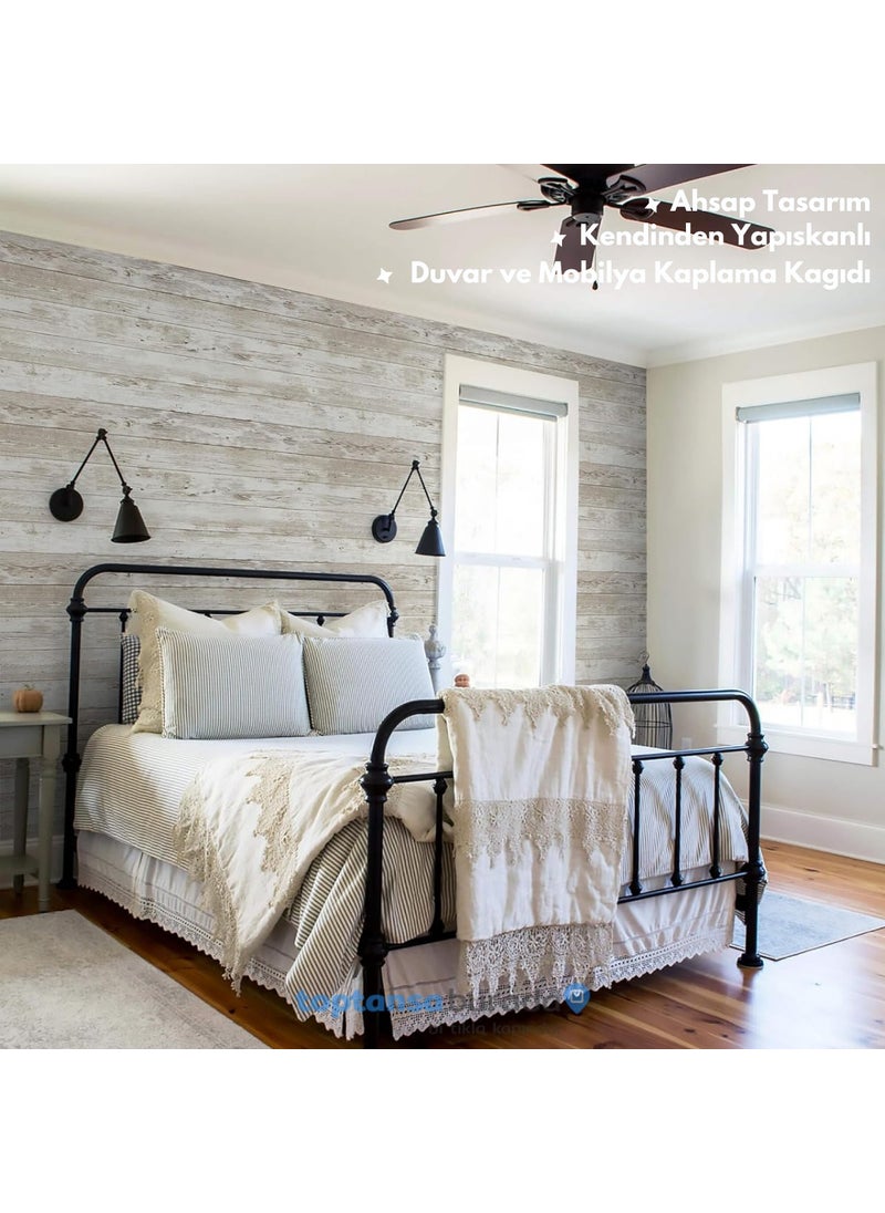 Technosmart 45CM×500CM Self Adhesive Wood Look Covering Paper Kitchen Cabinet Table Wall  - Image 3