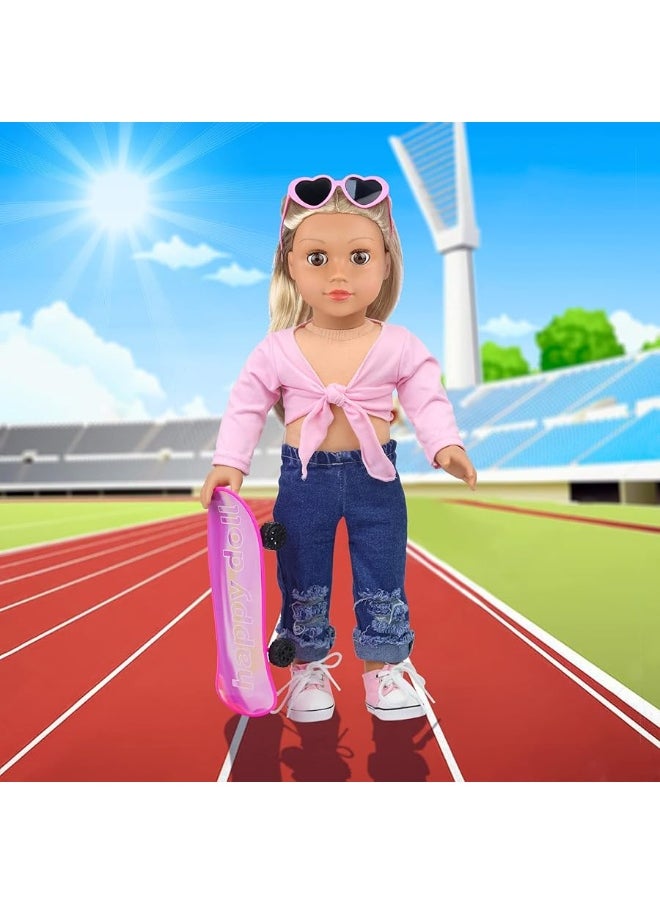 ZITA ELEMENT ZITA ELEMENT 18 Inch Girl Doll Scooter Skateboard Clothes and Accessories  18 Inch Doll Clothes Set Sport Shoes Scooter and Other Outdoor Sport Stuff  - Image 3