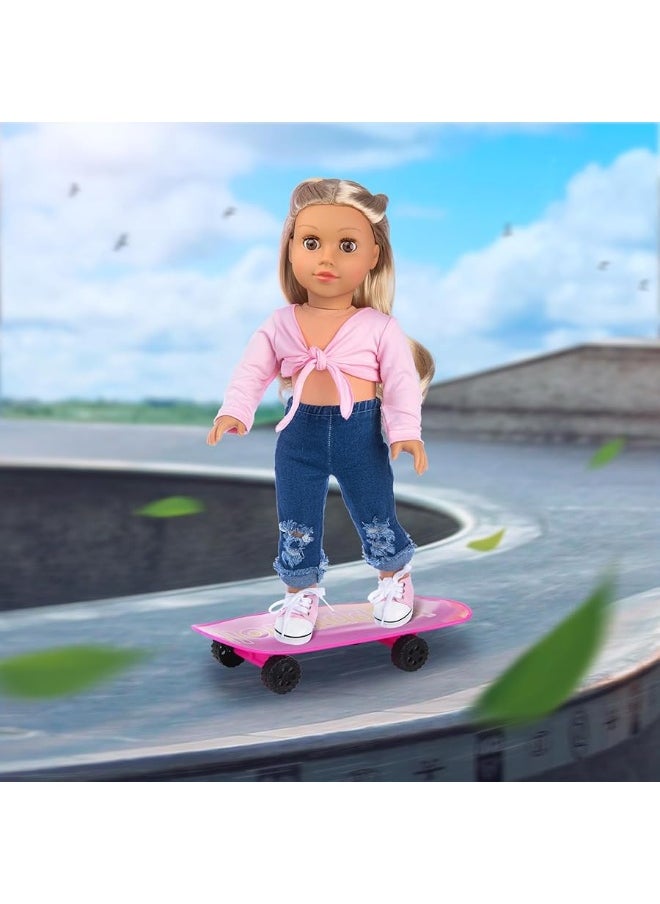ZITA ELEMENT ZITA ELEMENT 18 Inch Girl Doll Scooter Skateboard Clothes and Accessories  18 Inch Doll Clothes Set Sport Shoes Scooter and Other Outdoor Sport Stuff  - Image 2